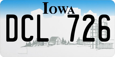 IA license plate DCL726