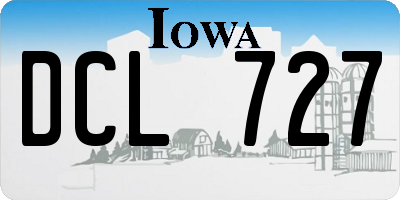 IA license plate DCL727