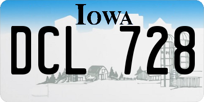 IA license plate DCL728