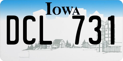 IA license plate DCL731