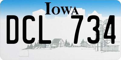 IA license plate DCL734