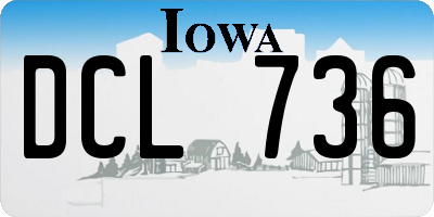 IA license plate DCL736