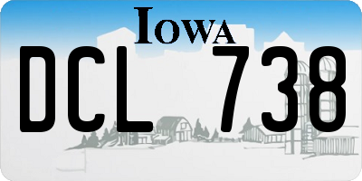 IA license plate DCL738