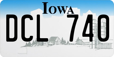 IA license plate DCL740