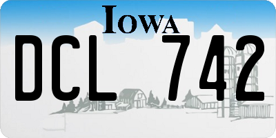 IA license plate DCL742