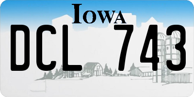 IA license plate DCL743