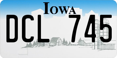 IA license plate DCL745