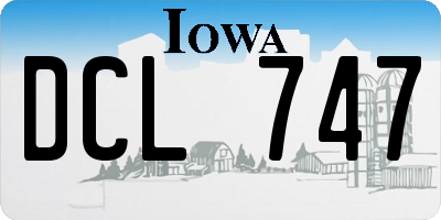 IA license plate DCL747