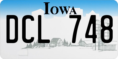 IA license plate DCL748