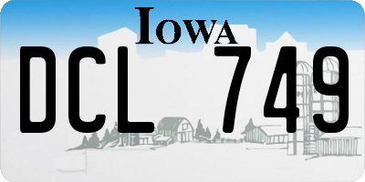 IA license plate DCL749
