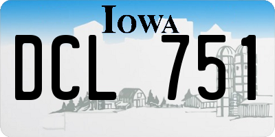 IA license plate DCL751