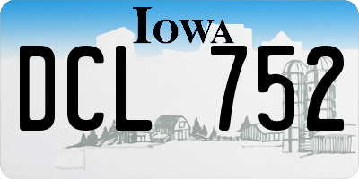 IA license plate DCL752