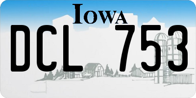 IA license plate DCL753