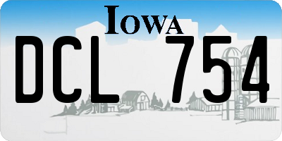 IA license plate DCL754