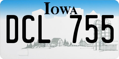 IA license plate DCL755