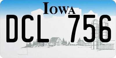 IA license plate DCL756