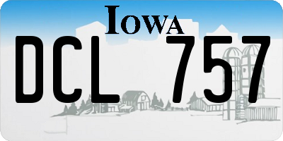 IA license plate DCL757