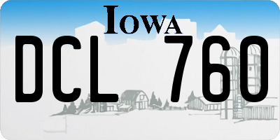 IA license plate DCL760