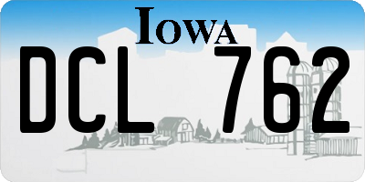 IA license plate DCL762