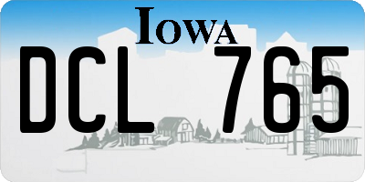 IA license plate DCL765