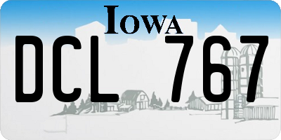 IA license plate DCL767