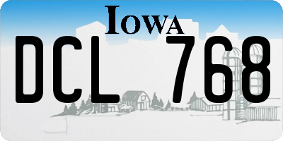 IA license plate DCL768