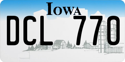 IA license plate DCL770