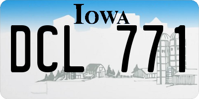 IA license plate DCL771