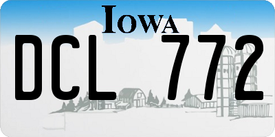 IA license plate DCL772