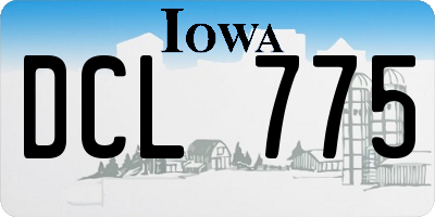 IA license plate DCL775