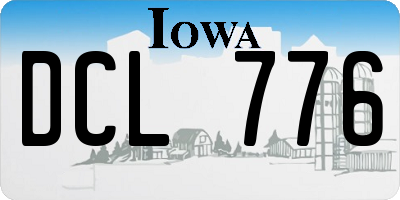 IA license plate DCL776