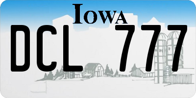 IA license plate DCL777