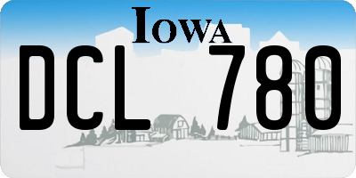 IA license plate DCL780