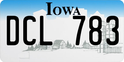IA license plate DCL783
