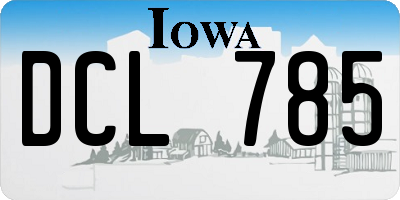 IA license plate DCL785