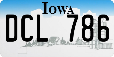 IA license plate DCL786