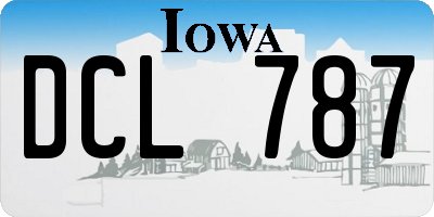 IA license plate DCL787