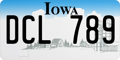 IA license plate DCL789