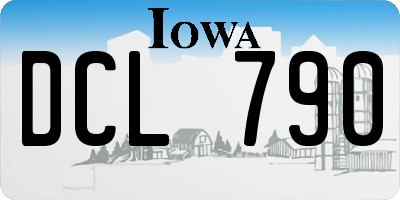 IA license plate DCL790