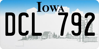 IA license plate DCL792
