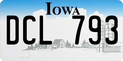 IA license plate DCL793
