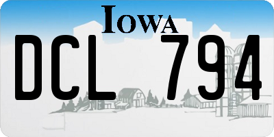 IA license plate DCL794