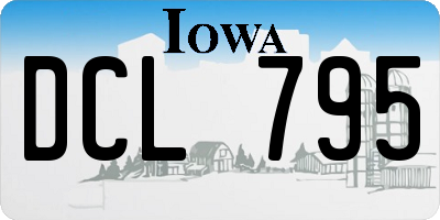 IA license plate DCL795