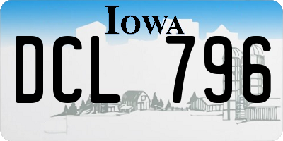 IA license plate DCL796