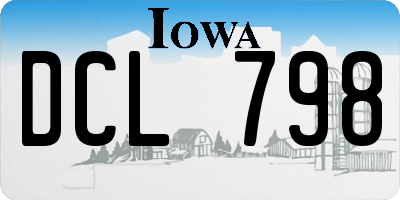 IA license plate DCL798