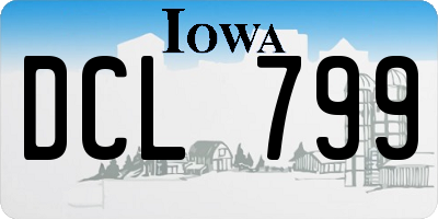IA license plate DCL799