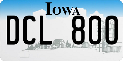 IA license plate DCL800