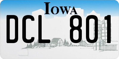 IA license plate DCL801