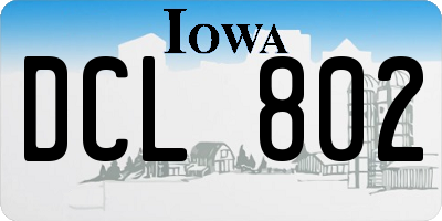 IA license plate DCL802