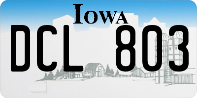 IA license plate DCL803